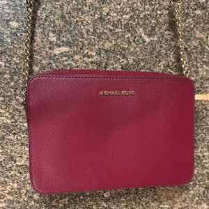 Michael Kors Red Crossbody Bag with Gold Accents